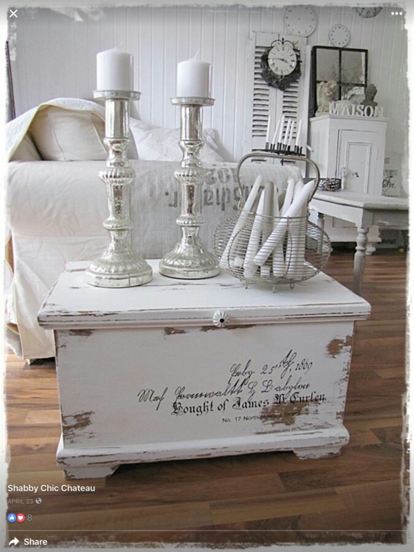 Scripted Storage Trunk: Distressed Finish Chest with Mercury Glass Accents