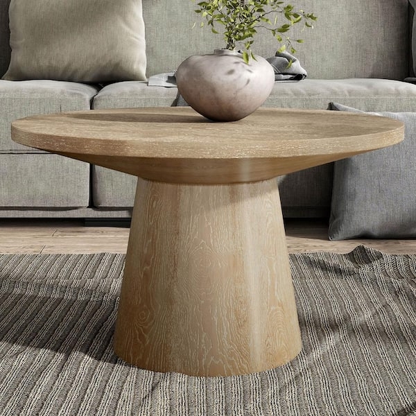 Sculptural Coffee Table with Cone-Shaped Pedestal Base