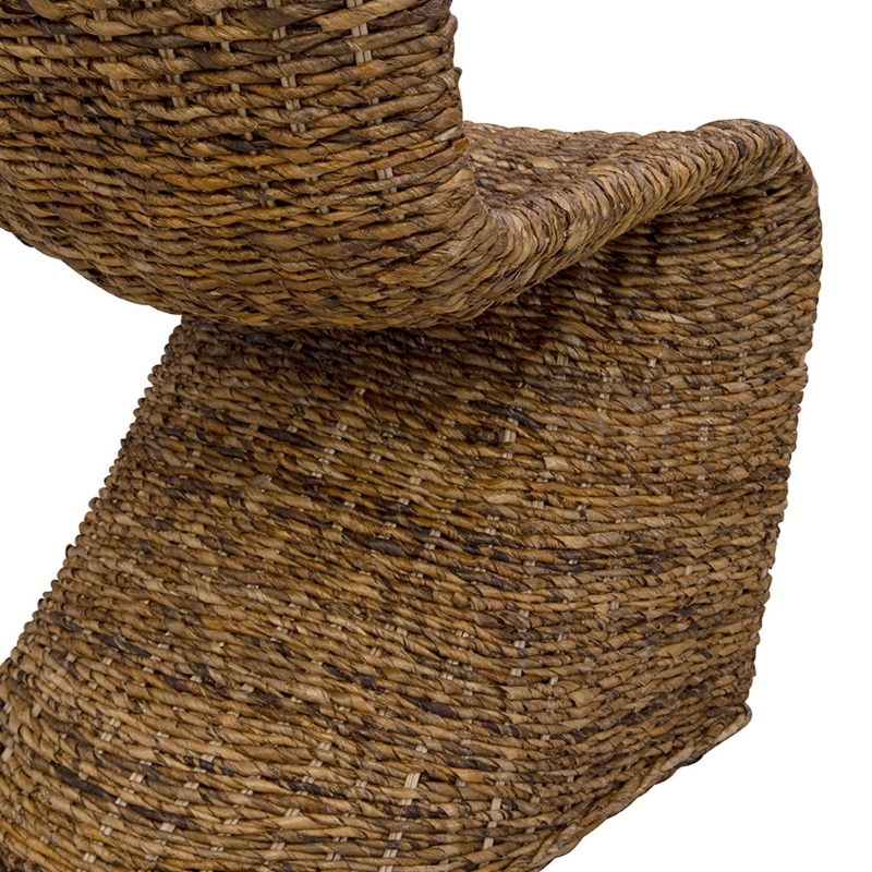 Sculptural S-Shaped Braided Seagrass Dining Chair