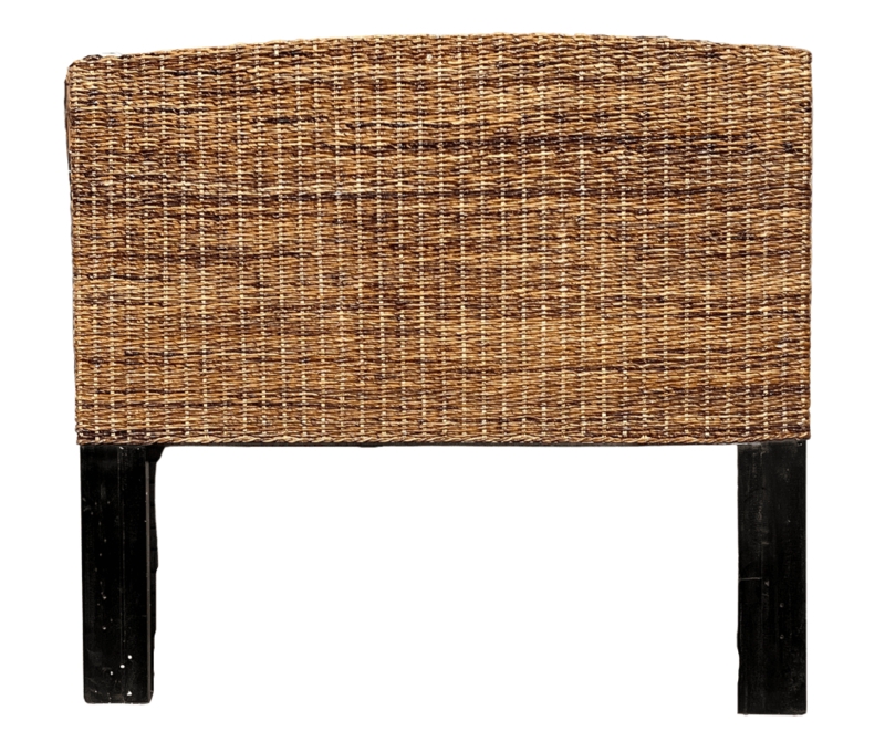 Seagrass Headboard Honey Brown Woven Texture Curved Top Coastal Bedroom