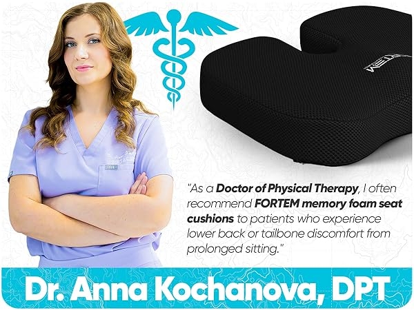 Seat Cushion: Memory Foam Tailbone Pain Relief with Honeycomb Mesh