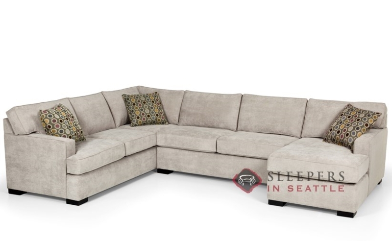Sectional Sleeper Sofa U-Shape Configuration Oatmeal Beige