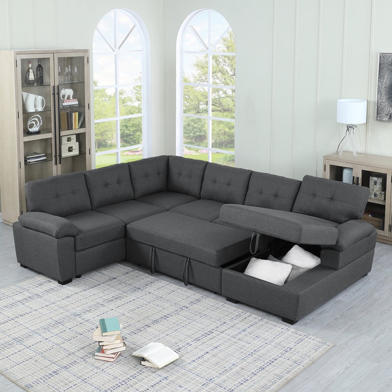 Sectional Sofa with Storage and Ottoman | Foter