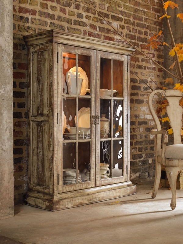 Shabby Chic Kitchen Cabinet In Antique White Finish