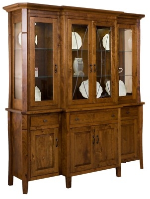 Shaker Style China Cabinet featuring Leaded Glass Mullions