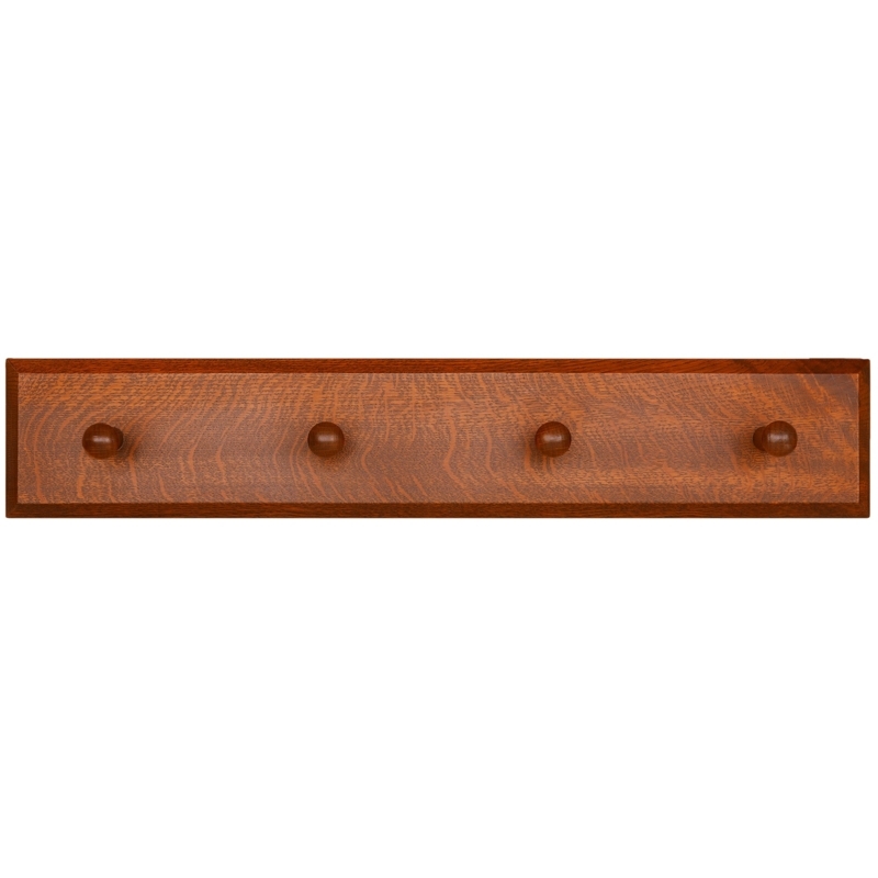 Shaker Style Coat Rack, Reddish-Brown Wood. Traditional organizer.