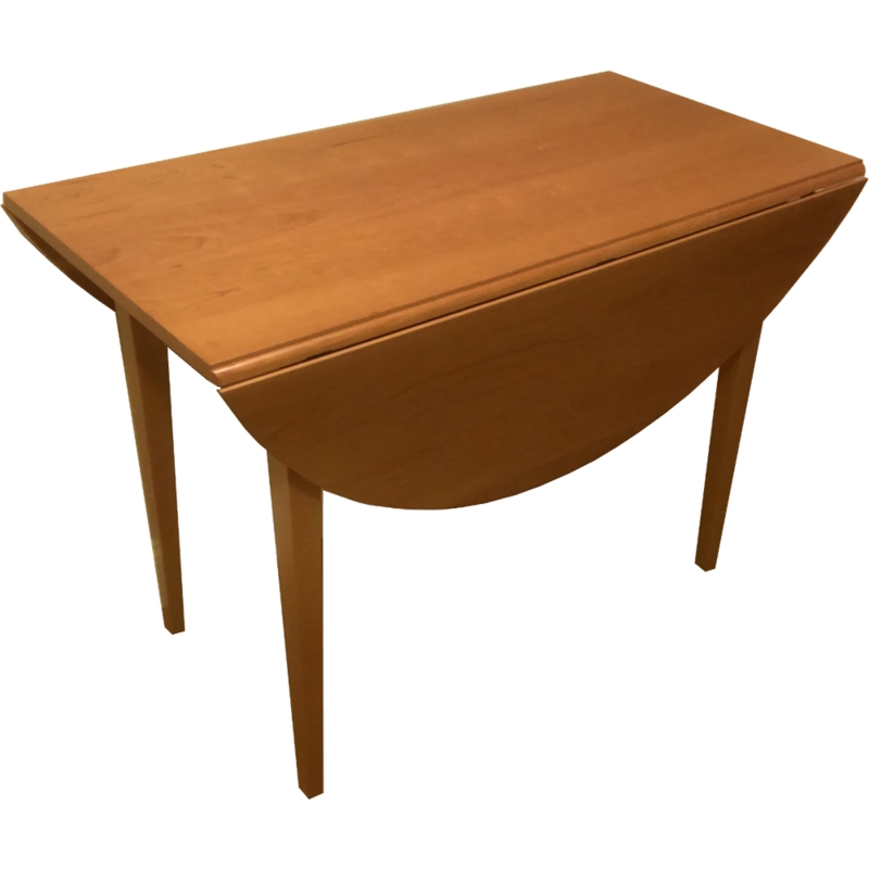 Shaker Style Drop Leaf Table in Honey Brown with Tapered Wood Legs