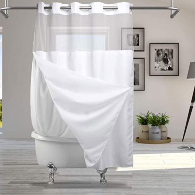 Sheer Voile Window Curtain, Hookless, Snap-in Liner, Hotel Luxe Style.