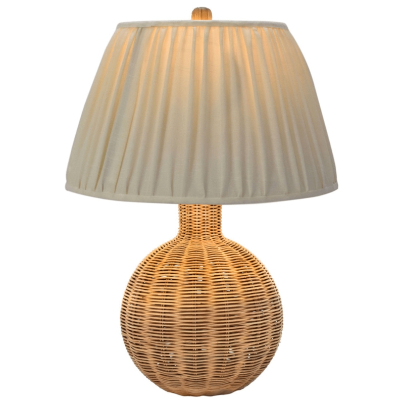 Shem Natural Rattan Table Lamp  Meadow Blu