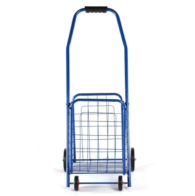 Shopping Cart Electric Blue Wire Tall Arched Handle Folding