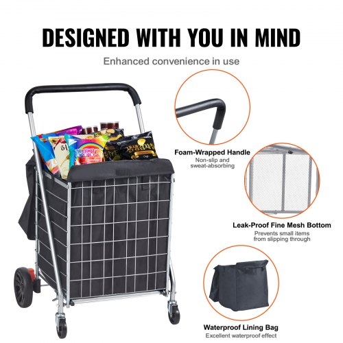 Shopping Cart Silver Removable Waterproof Liner Leak Proof Mesh