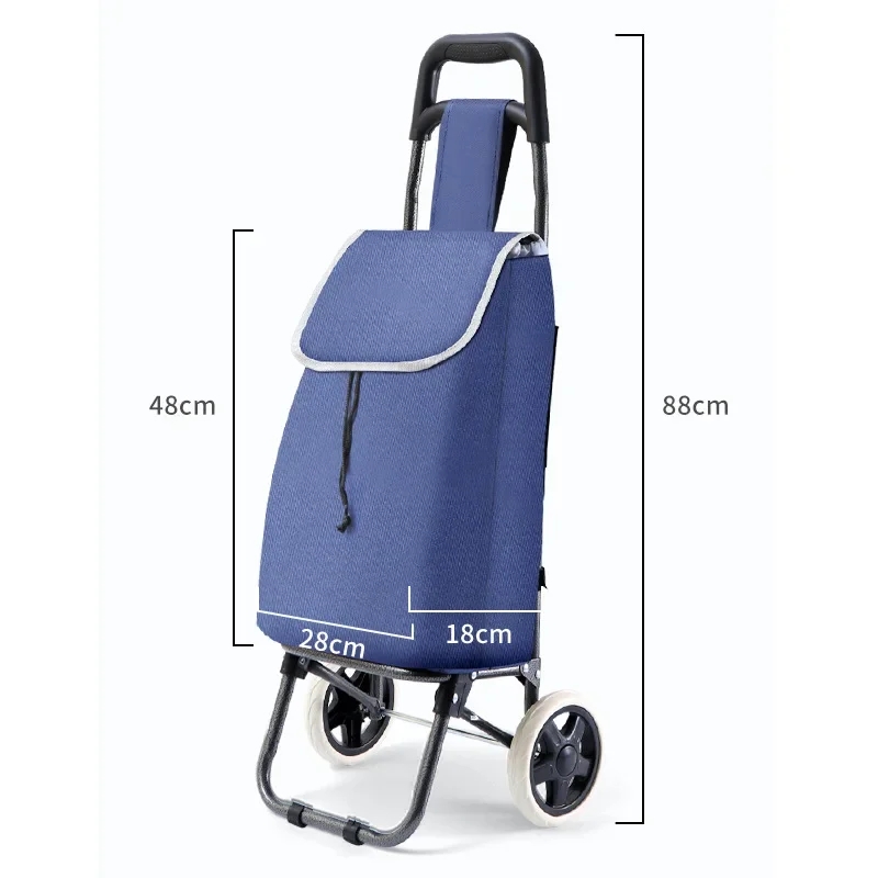 Shopping Trolley Navy Blue Textured Bag With Kickstand Support
