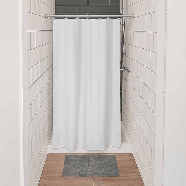 Shower Curtain Narrow Width Polyester Minimalist Eight Ring Header