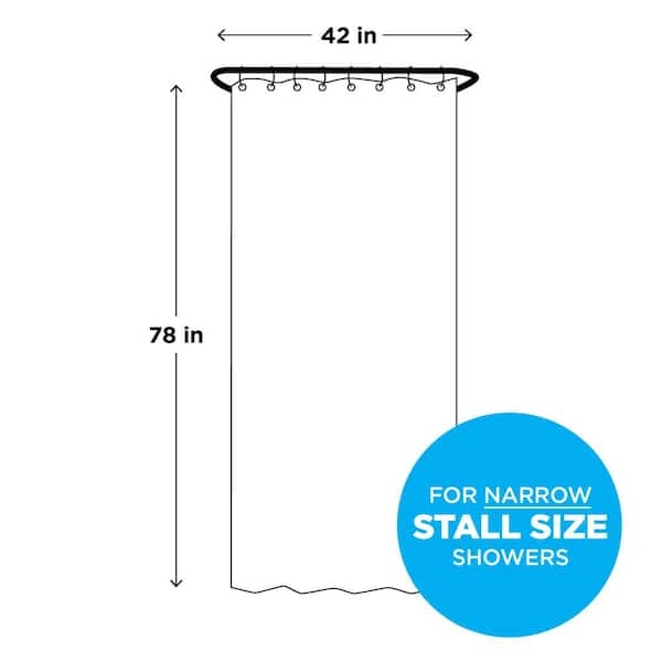 Shower Liner Frosted PEVA Narrow Stall Fit 78 Inch Height