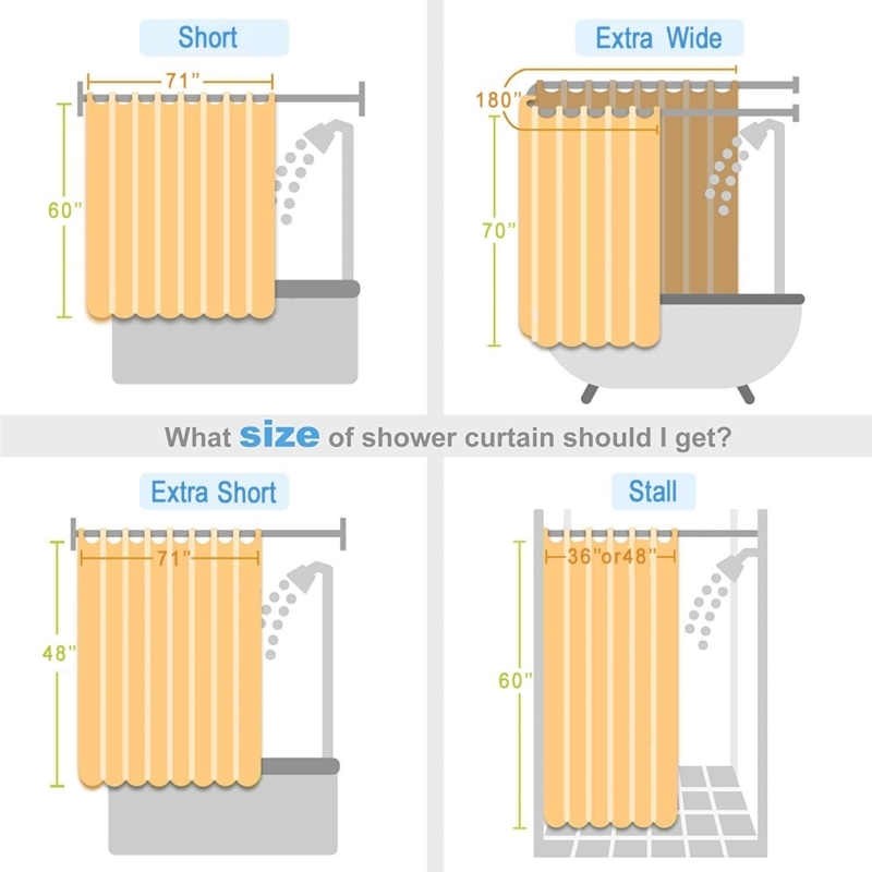 Shower Liner PEVA Extra Short Length RV Compatible Peach Orange