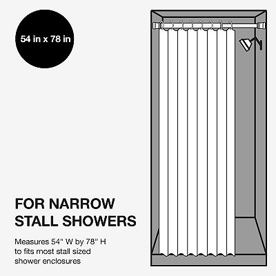 Shower Liner Stall Dimension 54x78 PEVA Extra Long Height Narrow Fit