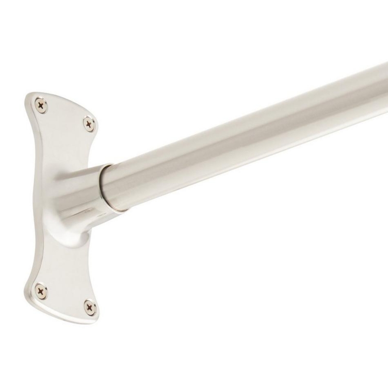 Shower Ring Solid Brass Brushed Nickel D Shaped Hourglass Flange