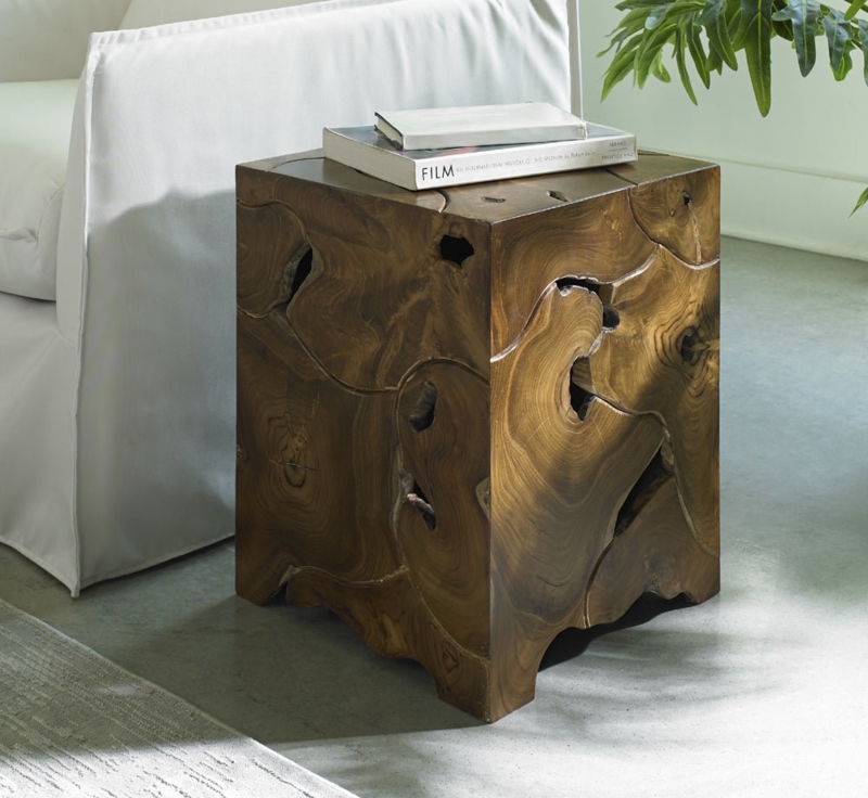 Side Table Modern Rustic Interlocking Root Organic Cutouts