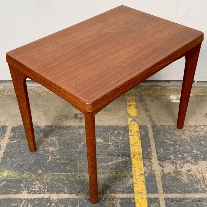 Side Table Vintage Tapered Leg Danish Modern Organic Joinery