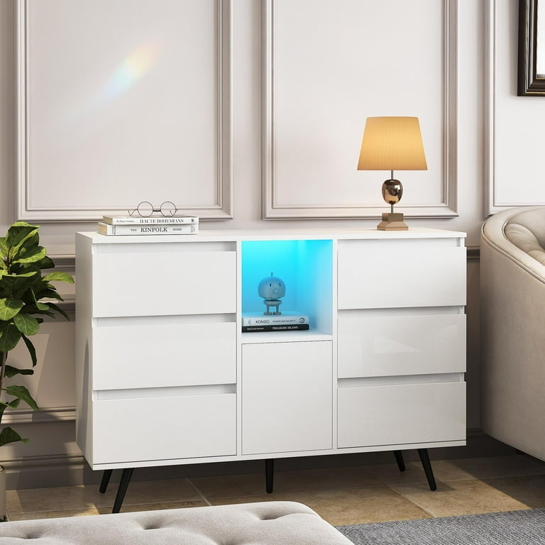 Sideboard High Gloss with Central Niche and LED Lighting
