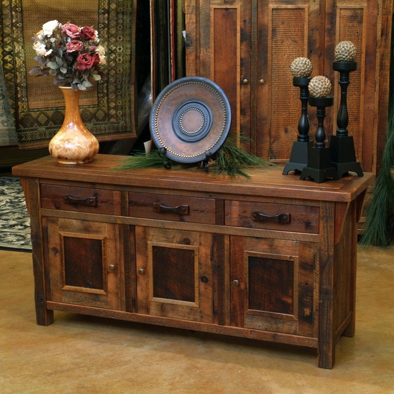 Sideboard Reclaimed Wood Triumvirate Configuration Rustic Three Door