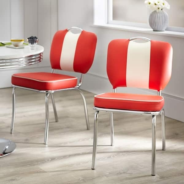 Simple Living Raleigh Retro Dining Chairs (Set of 2) (Black/White)