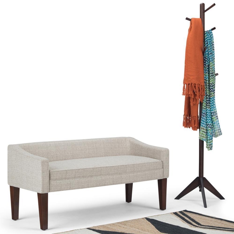 Simpli Home - Parris Upholstered Bench - Dark Grey