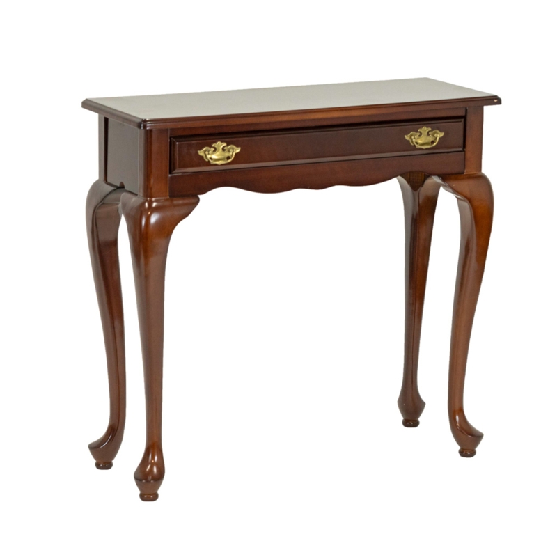 Single Drawer Entryway Table with Cabriole Legs and Scalloped Apron