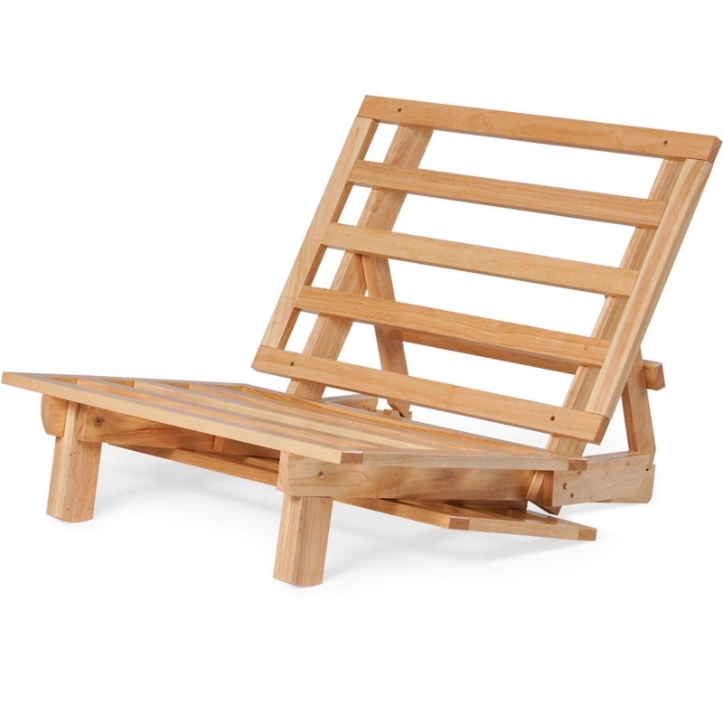 Slatted Honey Blonde Futon Frame, Minimalist Space Saving Bed