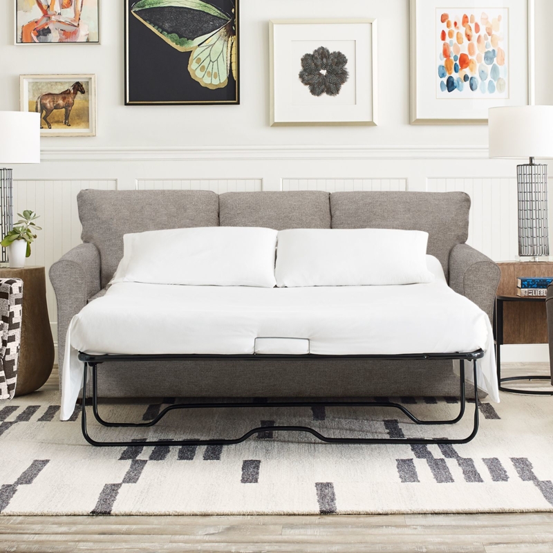 Sleeper Sofa Flared Arms Pull Out Bed Transitional