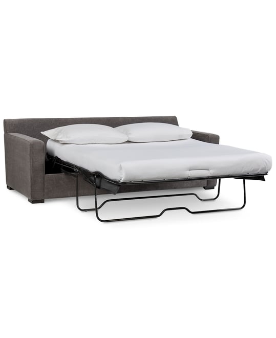 Sleeper Sofa Queen Fabric Slate Blue Track Arms