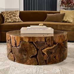 Sliced Teak Round Coffee Table (39") | Williams Sonoma
