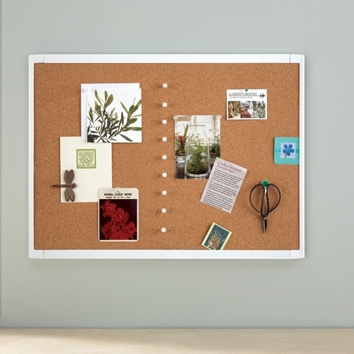 Slim Profile Bulletin Board, Matte Finish Frame with Natural Cork.