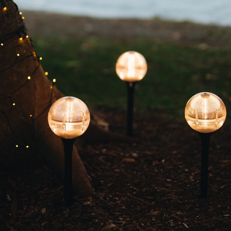 Solar Path Light Faceted Globe Radial Light Refraction Stake