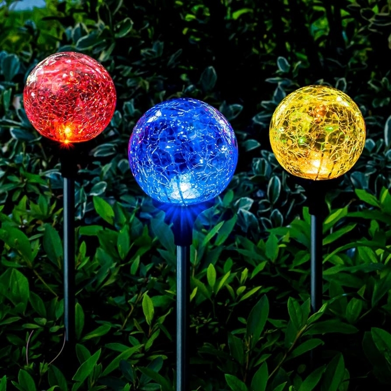Solar Stake Lights Mosaic Texture Multi Color Glass Mosaic