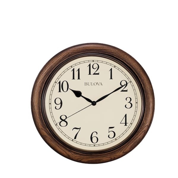 Solid Oak Wall Clock Tiered Bezel Traditional Spade Hands