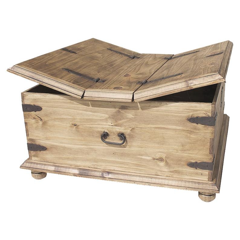 Southwestern Pine Trunk Coffee Table featuring Butterfly Lid