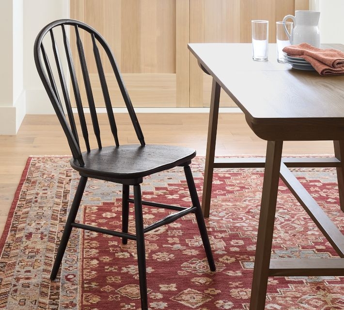 Spindle Back Windsor Chair Splayed Legs Matte Finish Modern