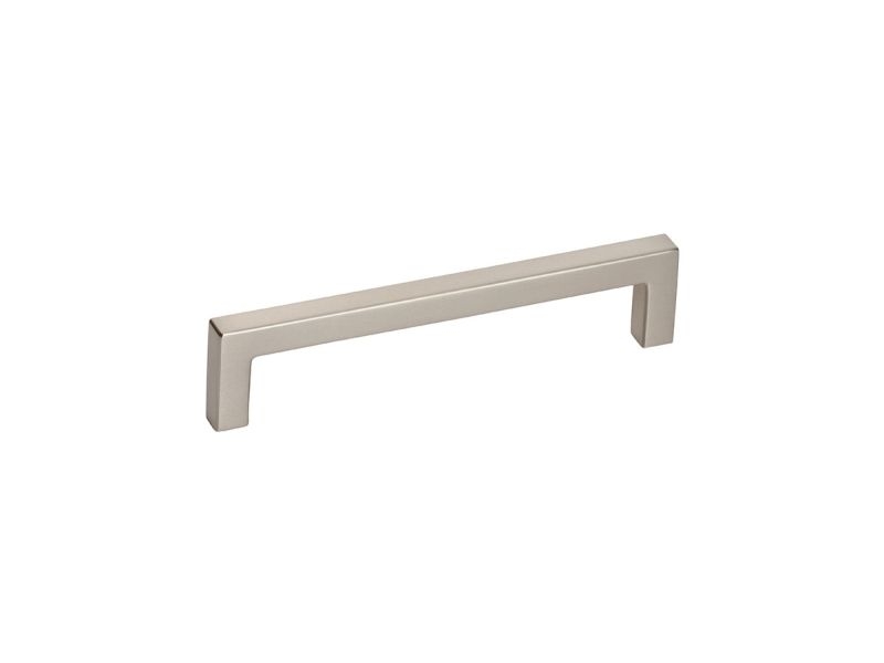 Square Bar Cabinet Pull: Satin Nickel Bridge Handle Geometric
