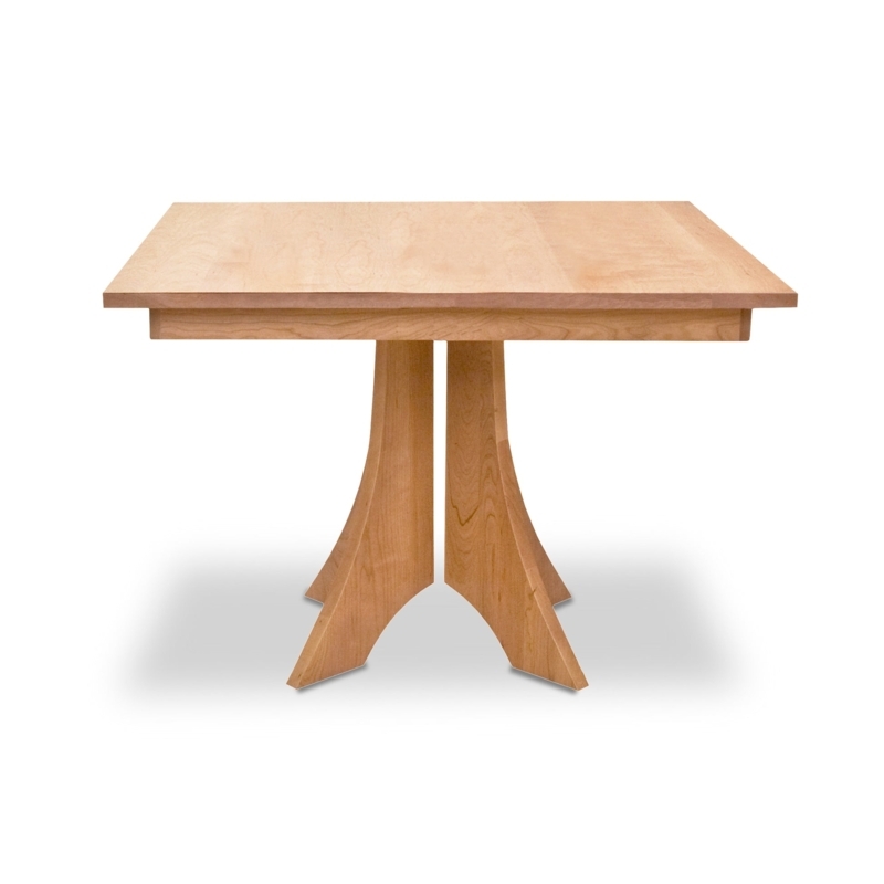 Square Dining Table Natural Maple with Split Pedestal Curved Legs