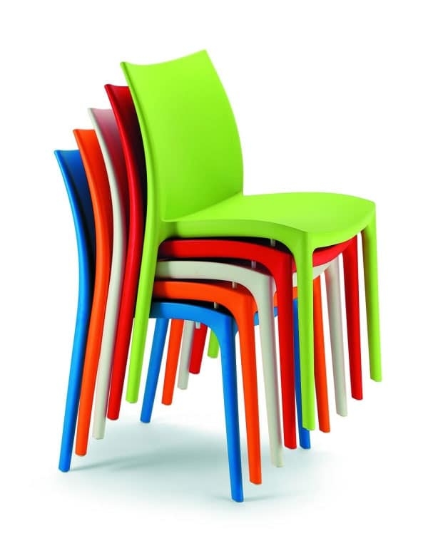 Stackable Chair Vibrant Multi-Color Molded Plastic Contoured Seat