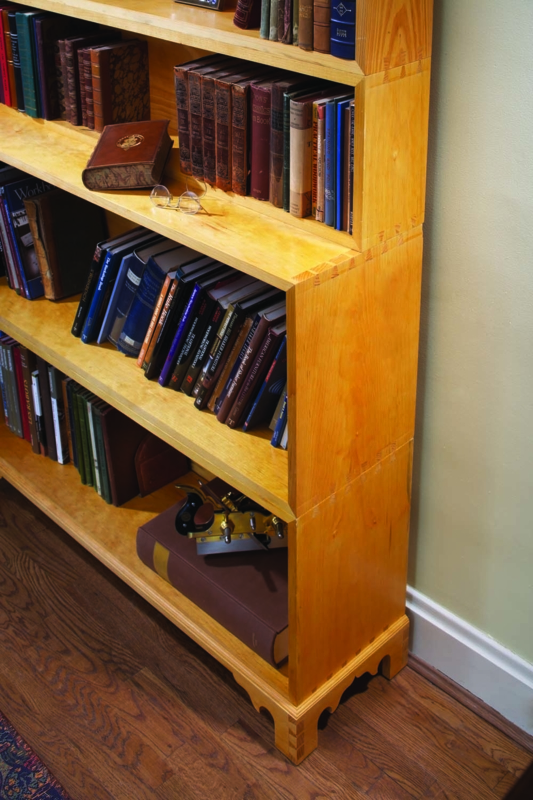 Stacking Bookcase Dovetail Joints, Scalloped Base, Craftsman Style
