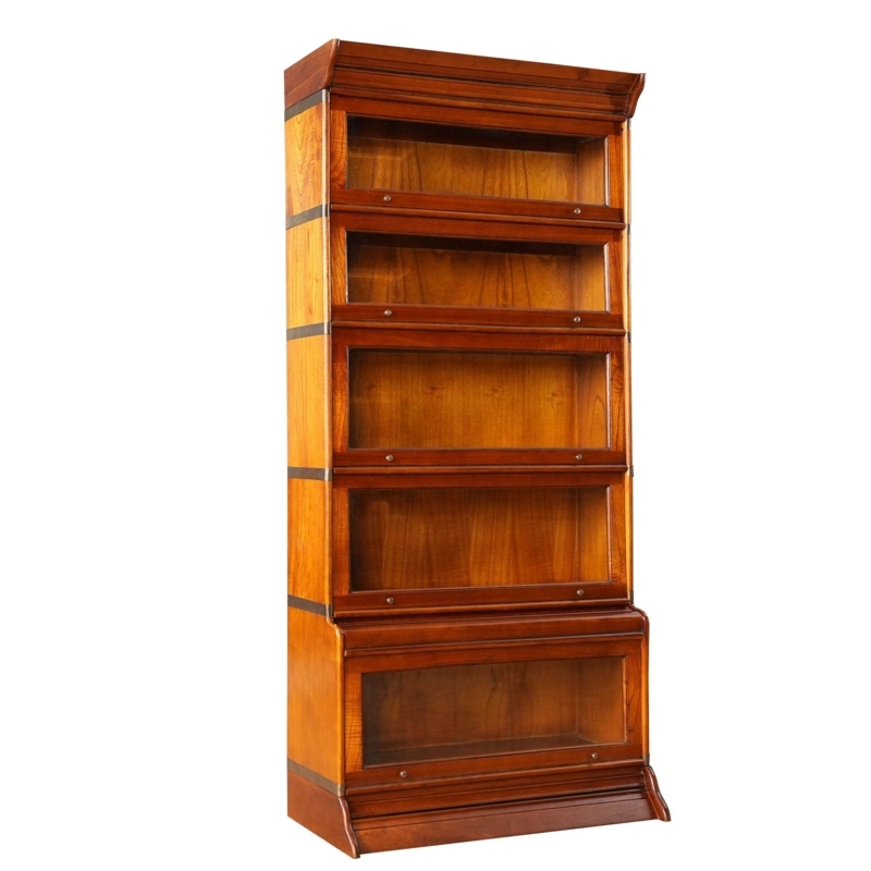 Stacking Bookcase with Glass Flip Doors, Barrister Style Bookcase
