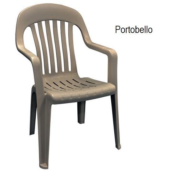 Stacking Chair Warm Taupe Resin Matte High Slatted Back Ventilated Seat