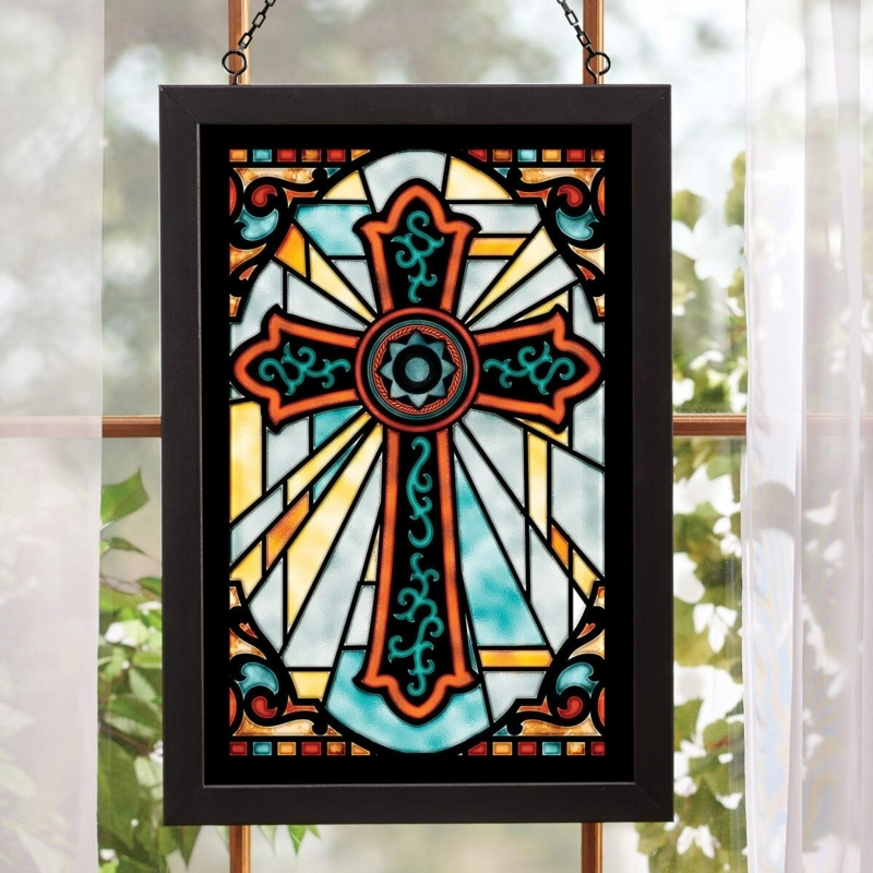 Stained Glass Art Sunbeam Radiance Southwestern Cross Decor
