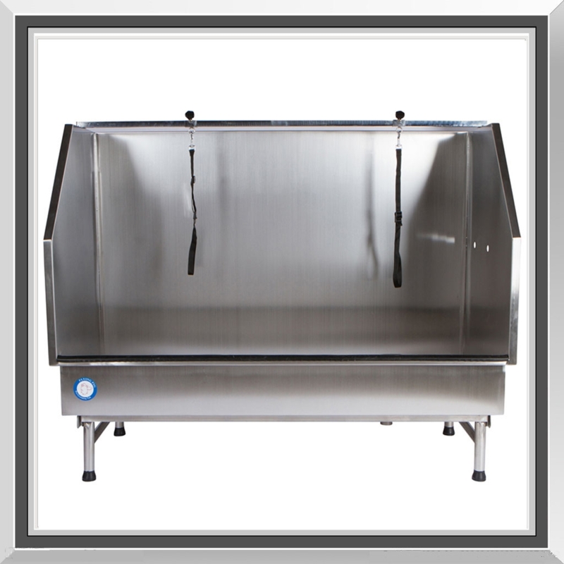 Stainless Steel Dog Grooming Tub with Angled Sides