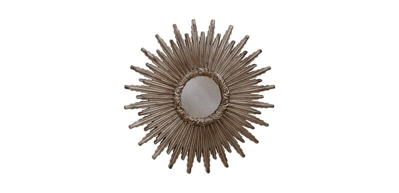 Starburst Mirror Antiqued Pewter Finish with Ribbed Texture