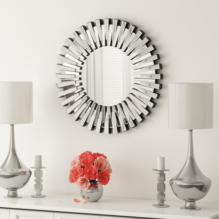 Starburst Mirror Tiered Glass Petals in Polished Silver