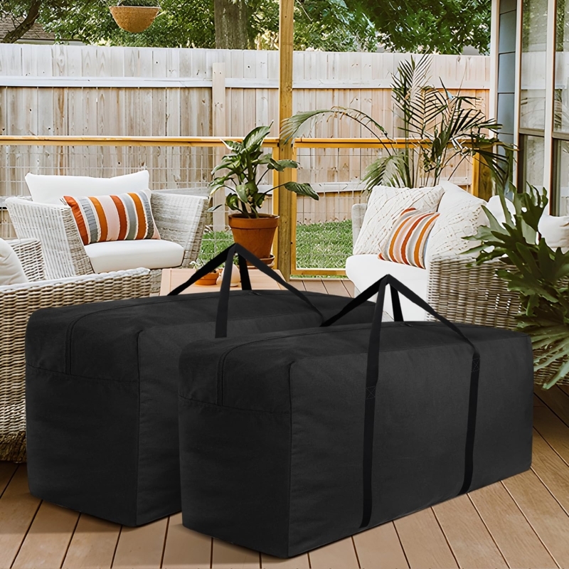 Storage Bag, Black Fabric Garden Organizer with Reinforced Handles