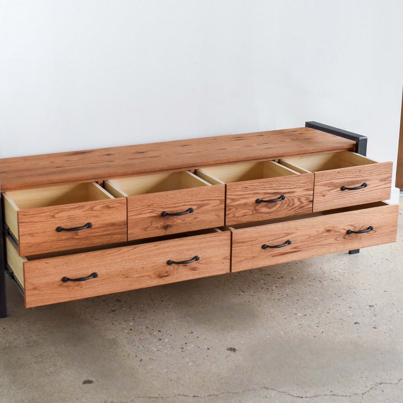 Storage Bench: Rustic Industrial with Metal End Frames